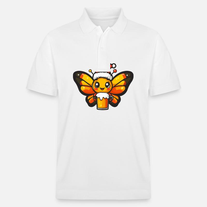 Bière de Noël Butterfly - Polo PREPSTER bio Stanley/Stella Unisexe - blanc