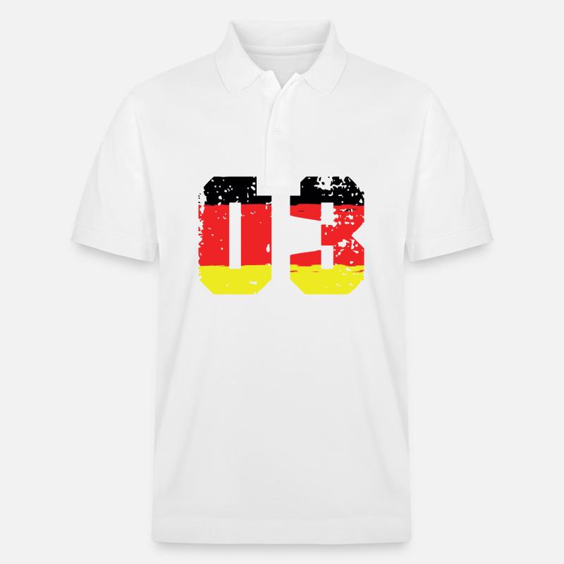 Maillot Allemagne numéro 3 - Polo PREPSTER bio Stanley/Stella Unisexe - blanc