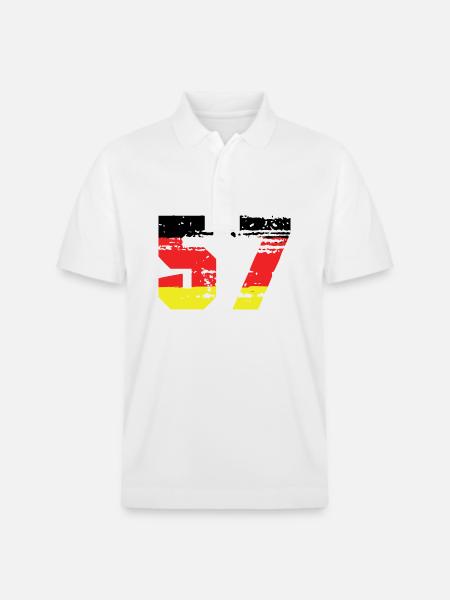 57 Number Germany Jersey - Stanley/Stella Unisex Organic Polo Shirt PREPSTER - white