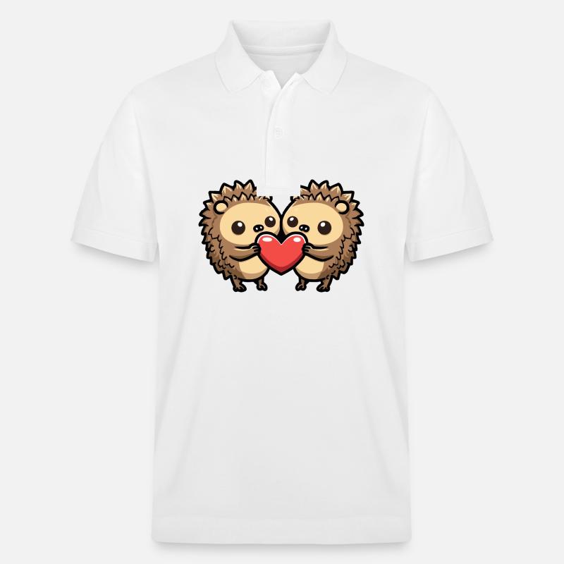 Hérisson Bande Dessinée Couple Amour - Polo PREPSTER bio Stanley/Stella Unisexe - blanc
