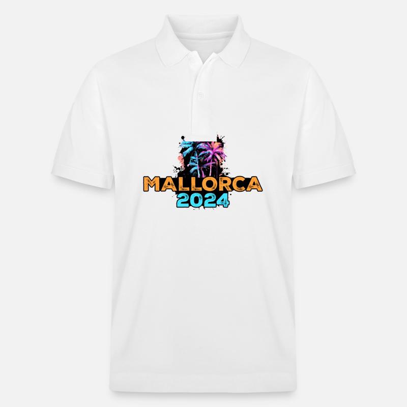 Mallorca 2024 Reise - Stanley/Stella Unisex Bio-Poloshirt PREPSTER - Weiß