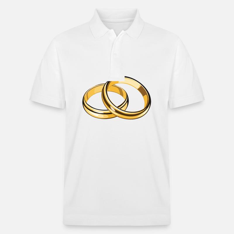 Eheringe Symbol Hochzeit - Stanley/Stella Unisex Bio-Poloshirt PREPSTER - Weiß