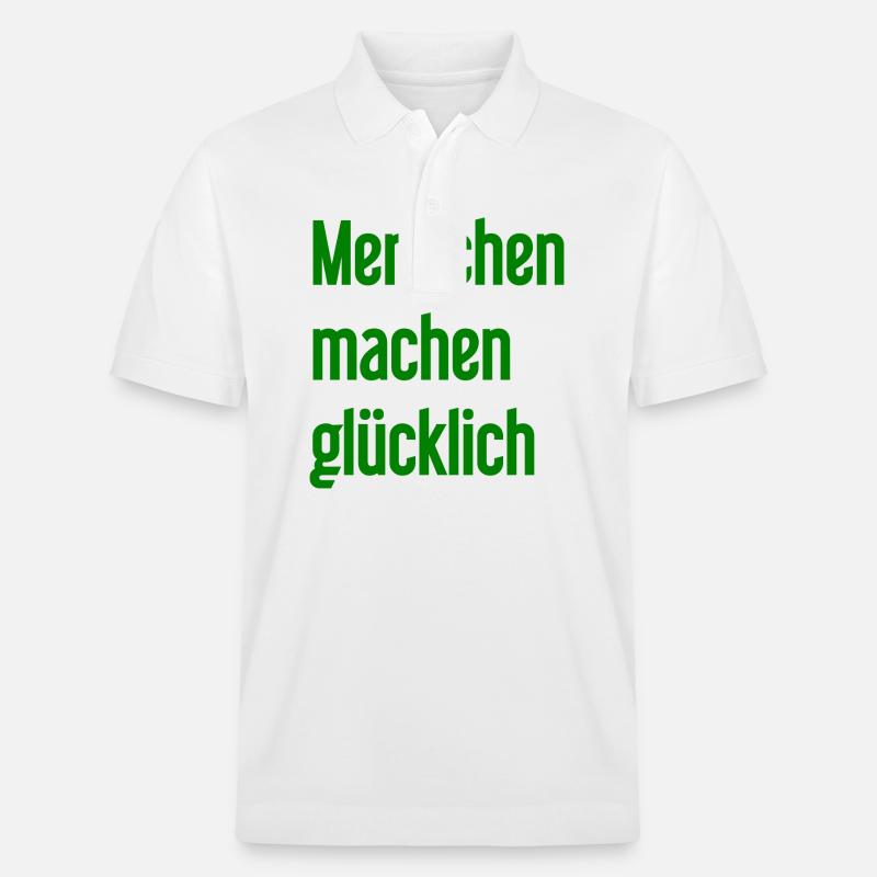 Menschen machen glücklich – Positives Statement - Stanley/Stella Unisex Bio-Poloshirt PREPSTER - Weiß