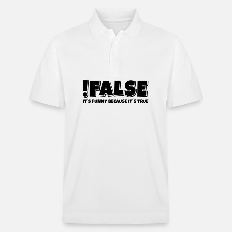 False True Programmierer Spruch - Stanley/Stella Unisex Bio-Poloshirt PREPSTER - Weiß