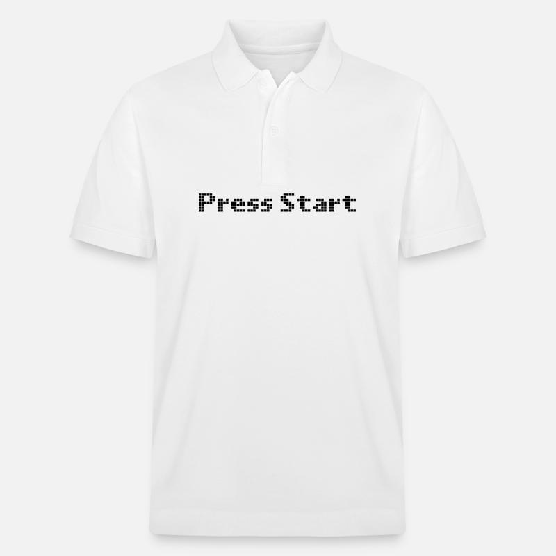 press start - space invader - Stanley/Stella Unisex Bio-Poloshirt PREPSTER - Weiß
