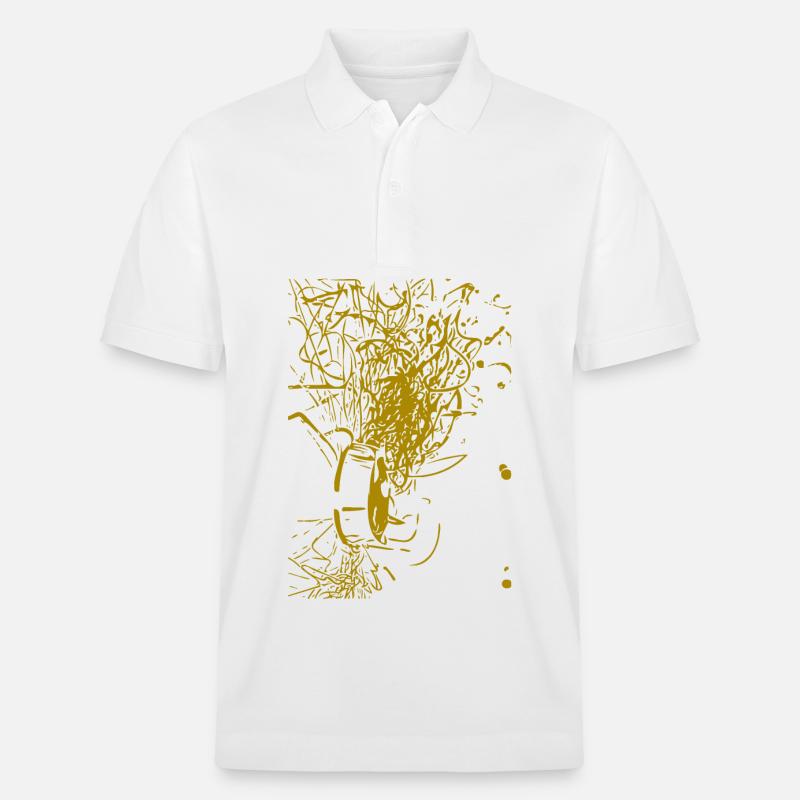 abstraktes Design - Stanley/Stella Unisex Bio-Poloshirt PREPSTER - Weiß