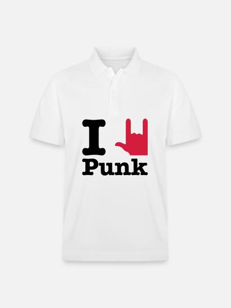 i love punk - Stanley/Stella Unisex Organic Polo Shirt PREPSTER - white