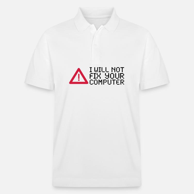 computer - Stanley/Stella Unisex Organic Polo Shirt PREPSTER - white