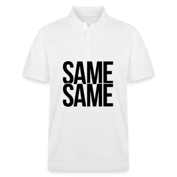 same same - Stanley/Stella Unisex Bio-Poloshirt PREPSTER - Weiß - Vorne - Roxy (174cm) & Andy (188cm)