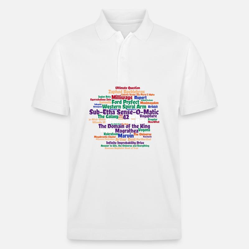 Sci Fi Wortwolke mit 42 - Stanley/Stella Unisex Bio-Poloshirt PREPSTER - Weiß