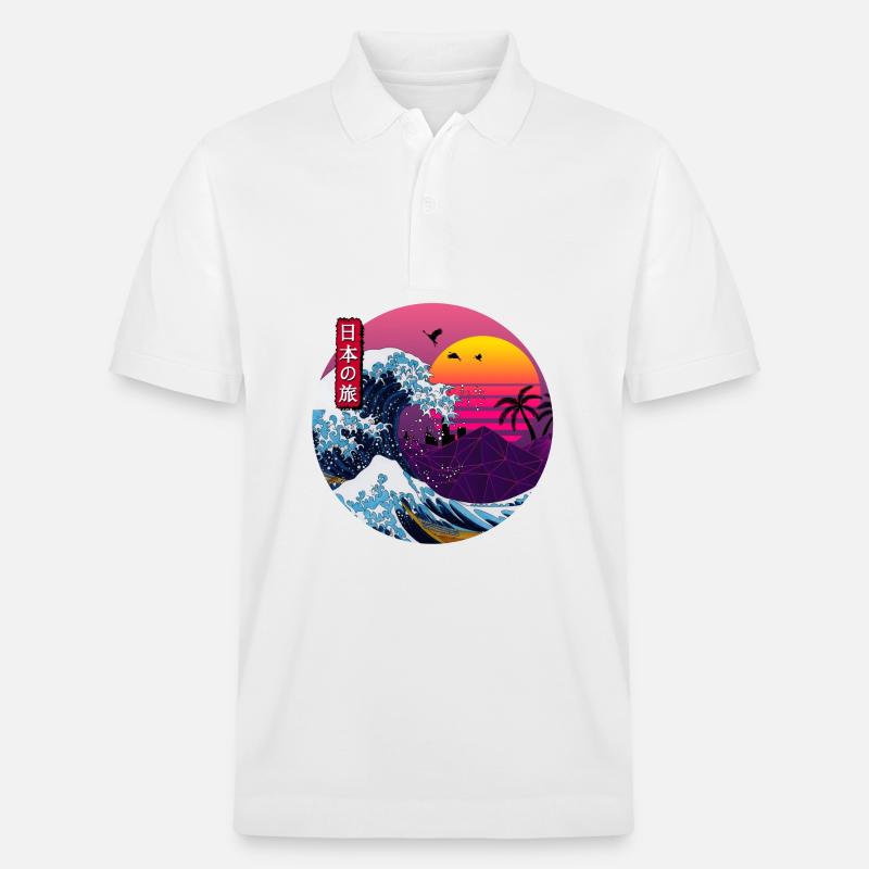 Vague rétro japonaise - Polo PREPSTER bio Stanley/Stella Unisexe - blanc