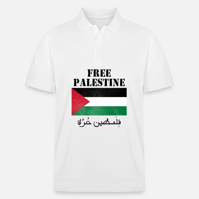 Drapeau de Palestine libre - Polo PREPSTER bio Stanley/Stella Unisexe - blanc