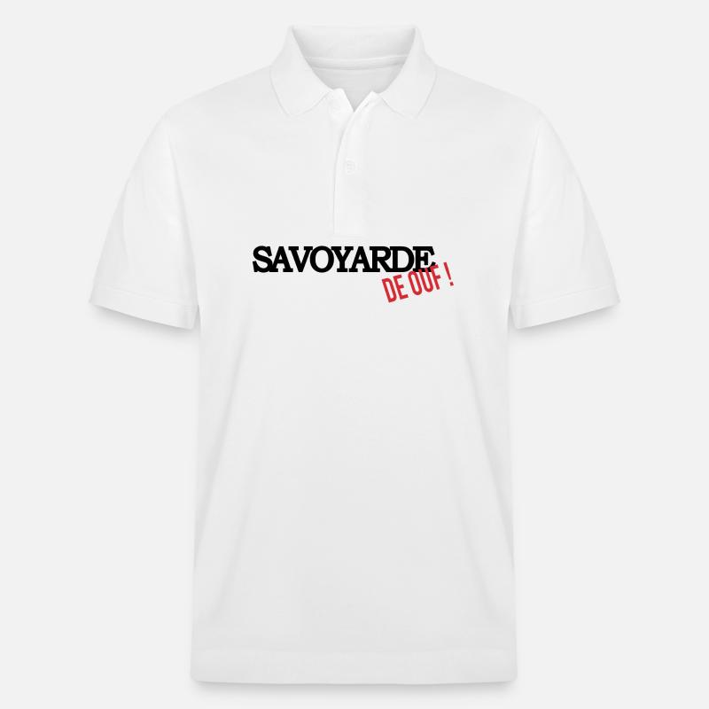 Savoyarde de ouf (noir) - Polo PREPSTER bio Stanley/Stella Unisexe - blanc