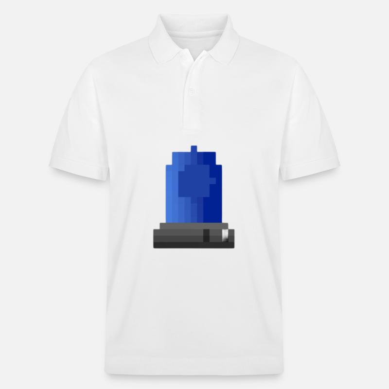 Blaulicht Sirene Pixelkunst - Stanley/Stella Unisex Bio-Poloshirt PREPSTER - Weiß