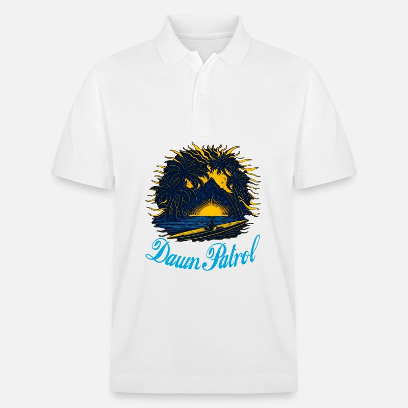 Dawn Patrol Palms Sunset - Stanley/Stella Unisex Bio-Poloshirt PREPSTER - Weiß