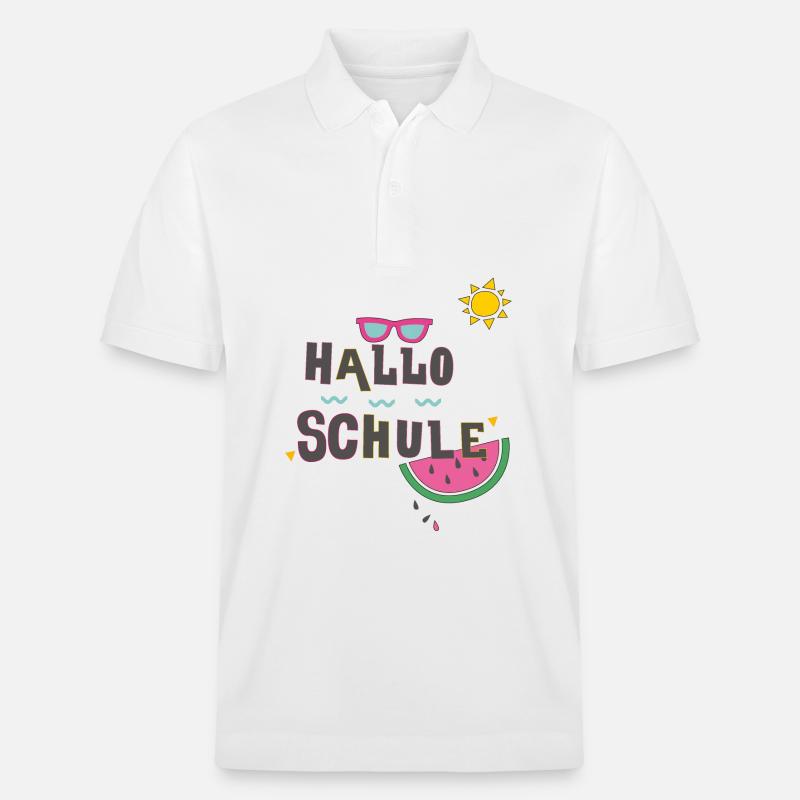 Hallo Schule, Einschulung - Stanley/Stella Unisex Bio-Poloshirt PREPSTER - Weiß