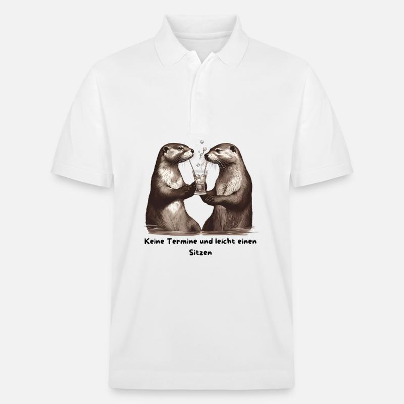 Otterfreunde Prost am Trinkglas - Stanley/Stella Unisex Bio-Poloshirt PREPSTER - Weiß