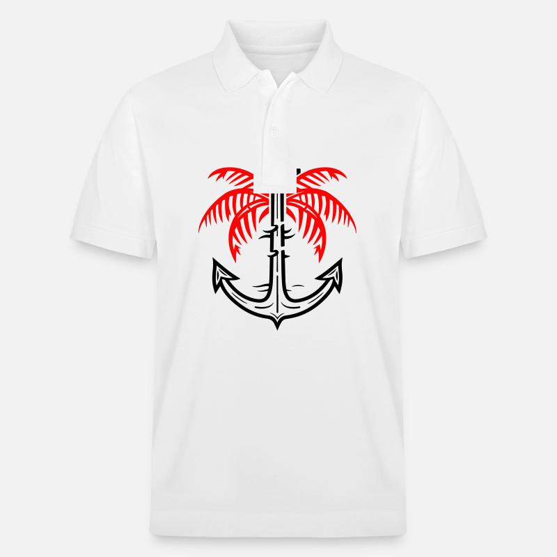 Icône d’ancre de palmier - Polo PREPSTER bio Stanley/Stella Unisexe - blanc