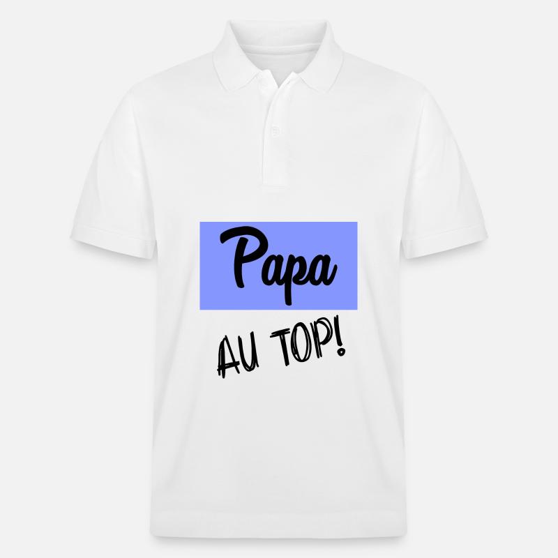 PAPA AN DER SPITZE - Stanley/Stella Unisex Bio-Poloshirt PREPSTER - Weiß