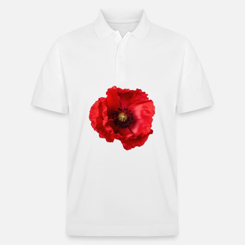 Mohnblume - Stanley/Stella Unisex Bio-Poloshirt PREPSTER - Weiß