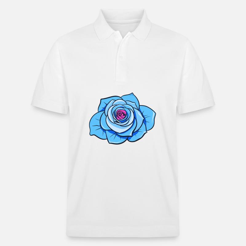 Blaue Rose - Stanley/Stella Unisex Bio-Poloshirt PREPSTER - Weiß