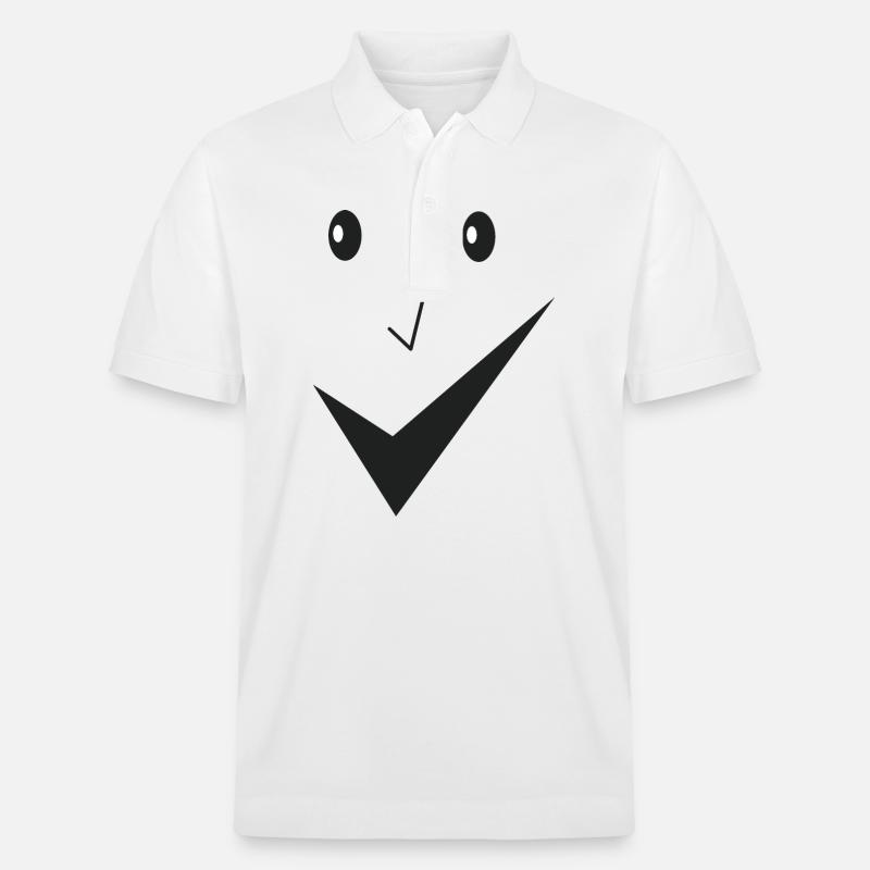 Feines Lächeln - Feines Gesicht E03. - Stanley/Stella Unisex Bio-Poloshirt PREPSTER - Weiß