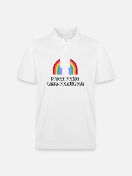 More Pride Less Prejudice - Stanley/Stella Unisex Organic Polo Shirt PREPSTER - white