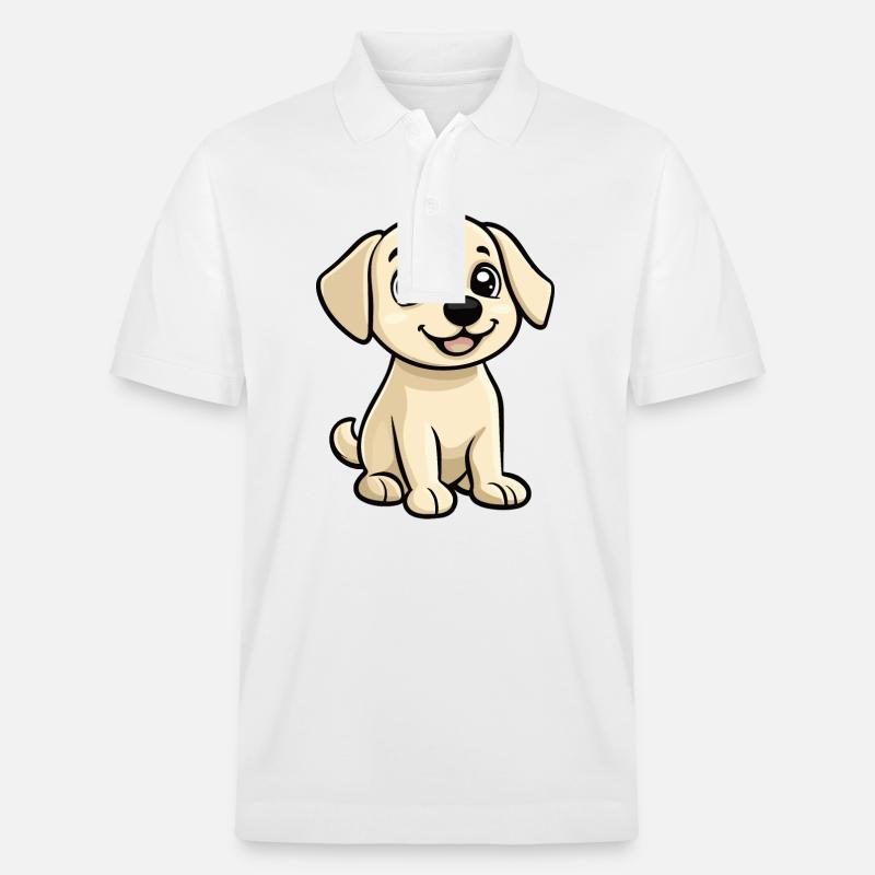 Labrador Dog Comic Cute - Stanley/Stella Unisex Organic Polo Shirt PREPSTER - white