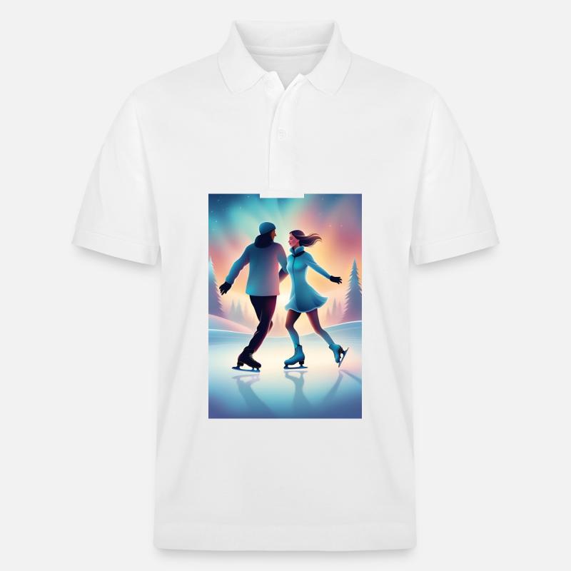 Süßes Eislaufpaar - Stanley/Stella Unisex Bio-Poloshirt PREPSTER - Weiß
