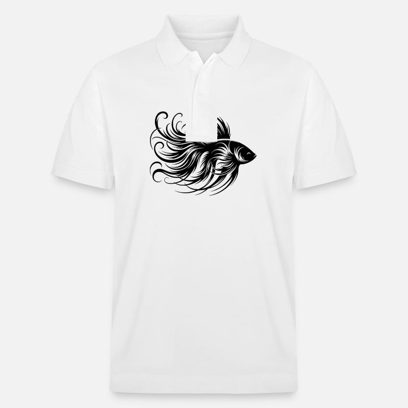 Prächtiger Kampffisch Gattung Labyrinthfisch - Stanley/Stella Unisex Bio-Poloshirt PREPSTER - Weiß