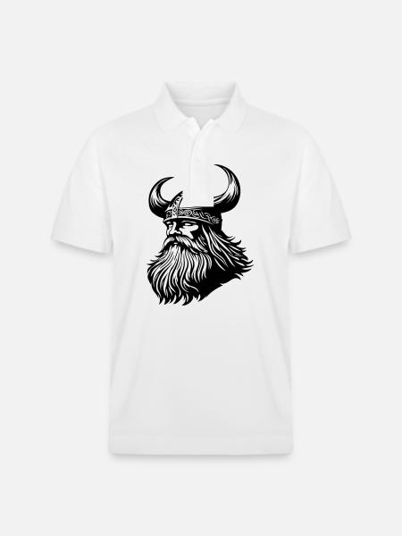 Viking Warrior Odin - Stanley/Stella Unisex Organic Polo Shirt PREPSTER - white
