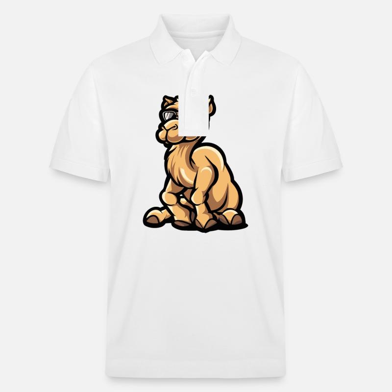 Kamel Comic Cool - Stanley/Stella Unisex Bio-Poloshirt PREPSTER - Weiß