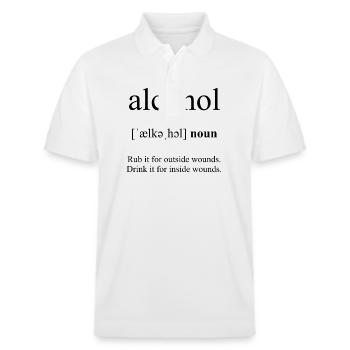 Alcohol (Alkohol) Definition Dictionary - Stanley/Stella Unisex Bio-Poloshirt PREPSTER - Weiß - Vorne - Roxy (174cm) & Andy (188cm)