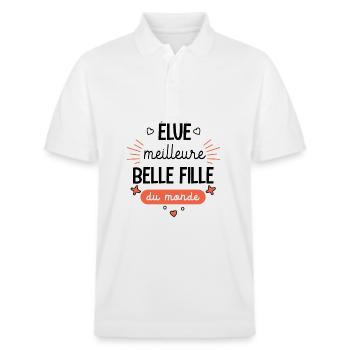 Meilleure belle-fille du monde Mug belle fille - Polo PREPSTER bio Stanley/Stella Unisexe - blanc - Devant - Roxy (174cm) & Andy (188cm)