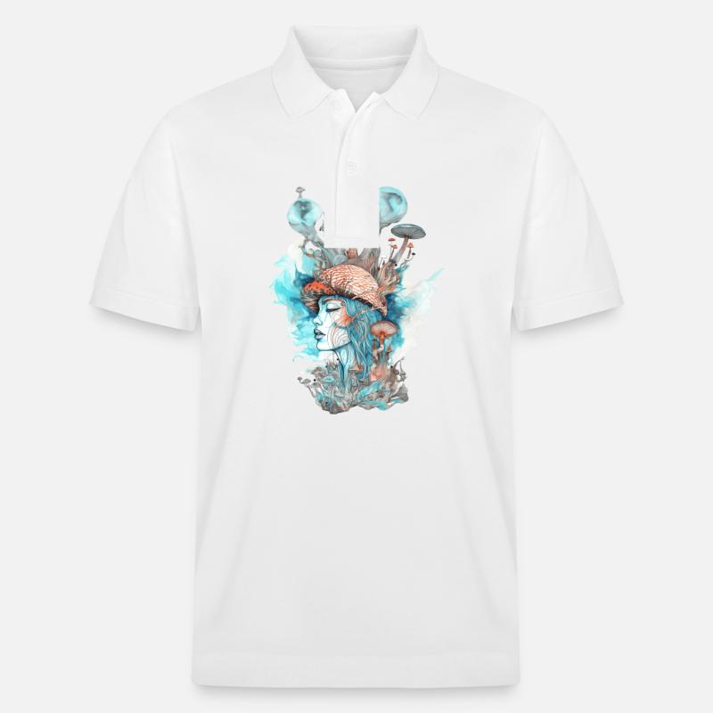 Trippy Schamane - Stanley/Stella Unisex Bio-Poloshirt PREPSTER - Weiß