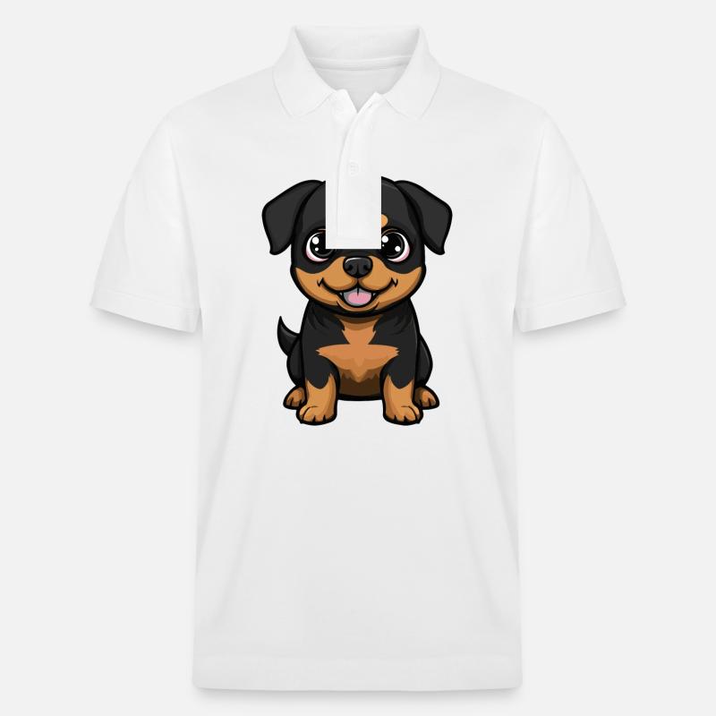 Rottweiler chien bande dessinée mignon - Polo PREPSTER bio Stanley/Stella Unisexe - blanc