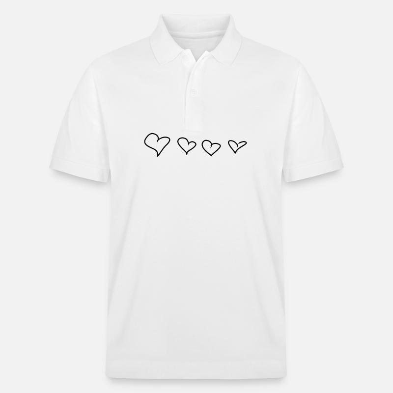Quatre coeurs symbole amour - Polo PREPSTER bio Stanley/Stella Unisexe - blanc