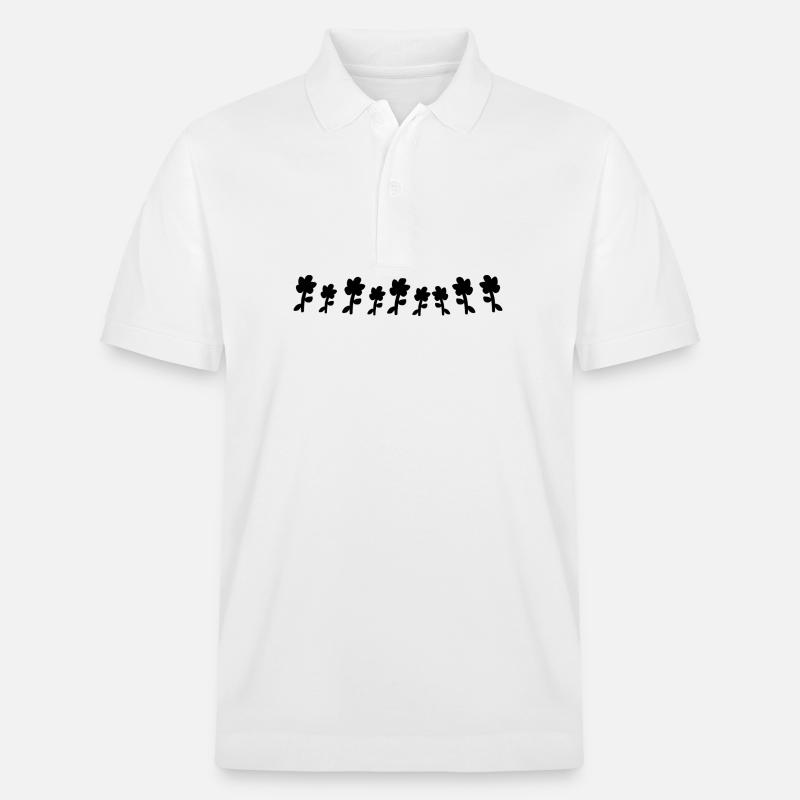 fleurs plantes fleur icône ligne - Polo PREPSTER bio Stanley/Stella Unisexe - blanc