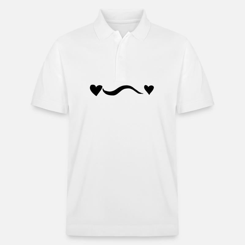 Heart Line Wave Hearts - Polo PREPSTER bio Stanley/Stella Unisexe - blanc