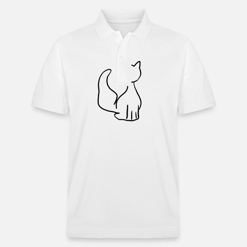katze tier symbol - Stanley/Stella Unisex Bio-Poloshirt PREPSTER - Weiß