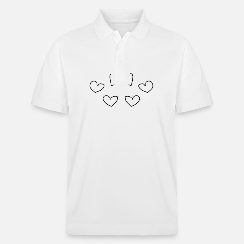 herzen herz muster - Stanley/Stella Unisex Bio-Poloshirt PREPSTER - Weiß