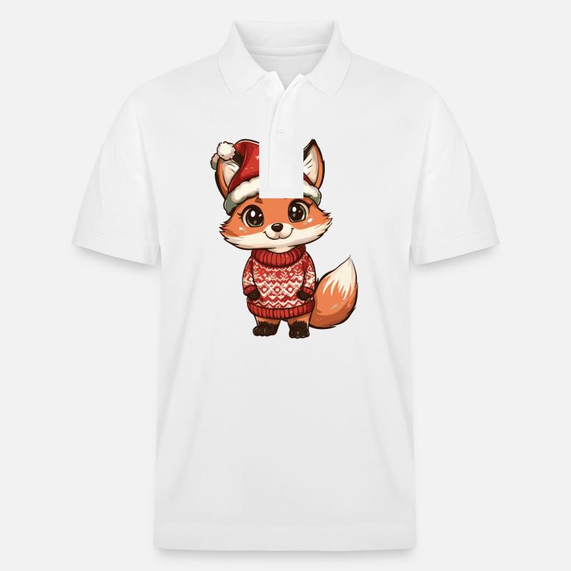 Fuchs Weihnachten - Stanley/Stella Unisex Bio-Poloshirt PREPSTER - Weiß