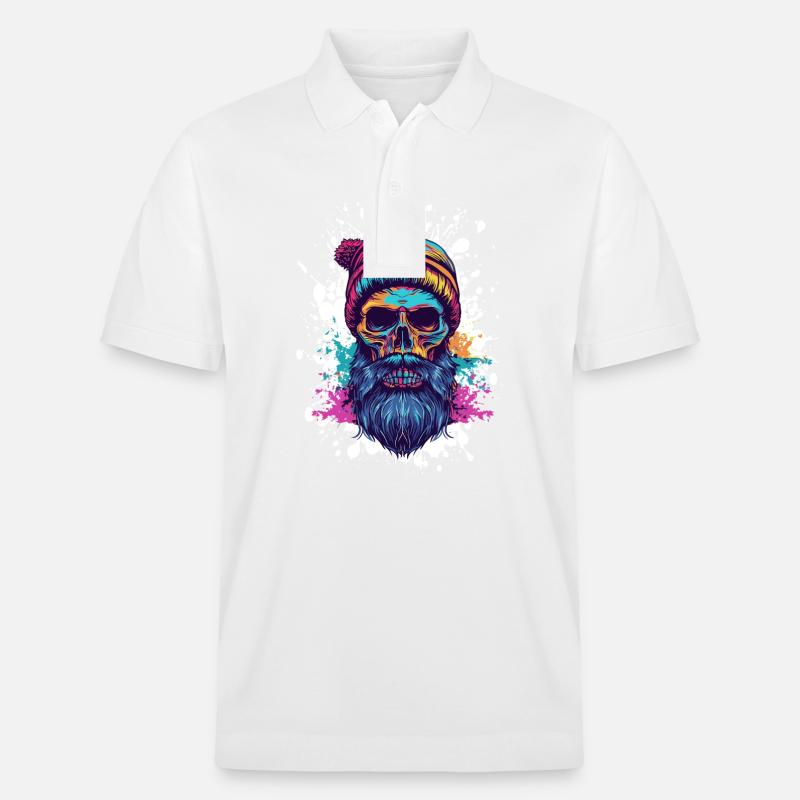 Crâne de bûcheron - Polo PREPSTER bio Stanley/Stella Unisexe - blanc