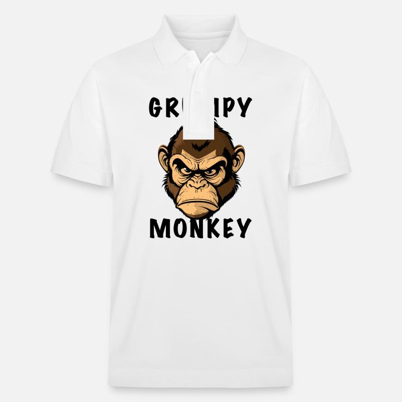 GRUMPY MONKEY - Stanley/Stella Unisex Bio-Poloshirt PREPSTER - Weiß