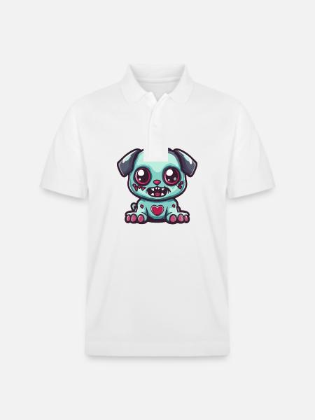 Dog Halloween Zombie Baby - Stanley/Stella Unisex Organic Polo Shirt PREPSTER - white