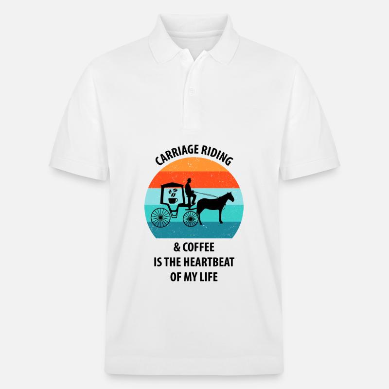 Cocher Calèche Calèche Café - Polo PREPSTER bio Stanley/Stella Unisexe - blanc