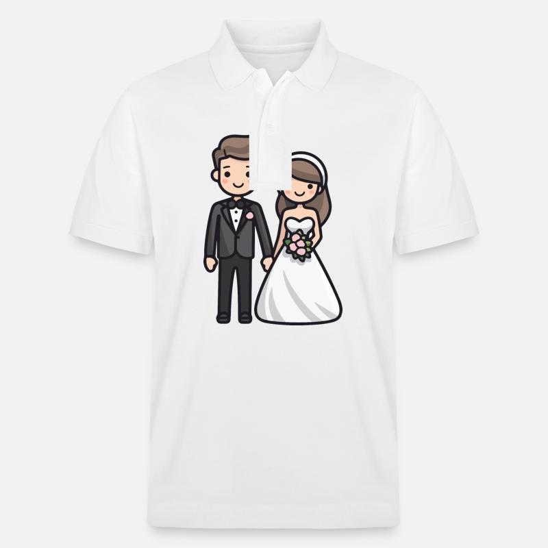 Jeunes mariés, Mariage, Mariée, Marié - Polo PREPSTER bio Stanley/Stella Unisexe - blanc