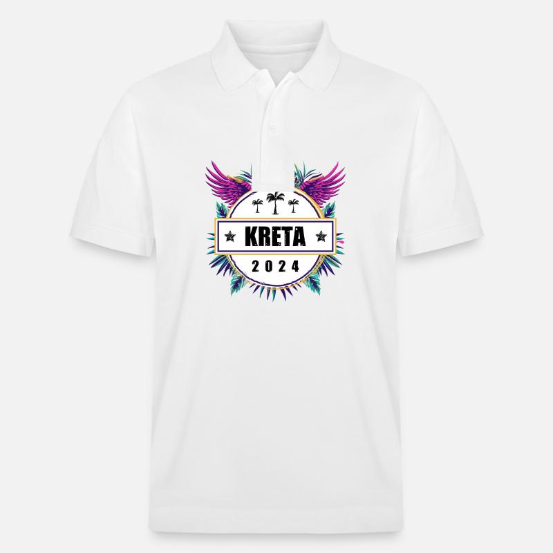 Kreta 2024 Team - Stanley/Stella Unisex Bio-Poloshirt PREPSTER - Weiß