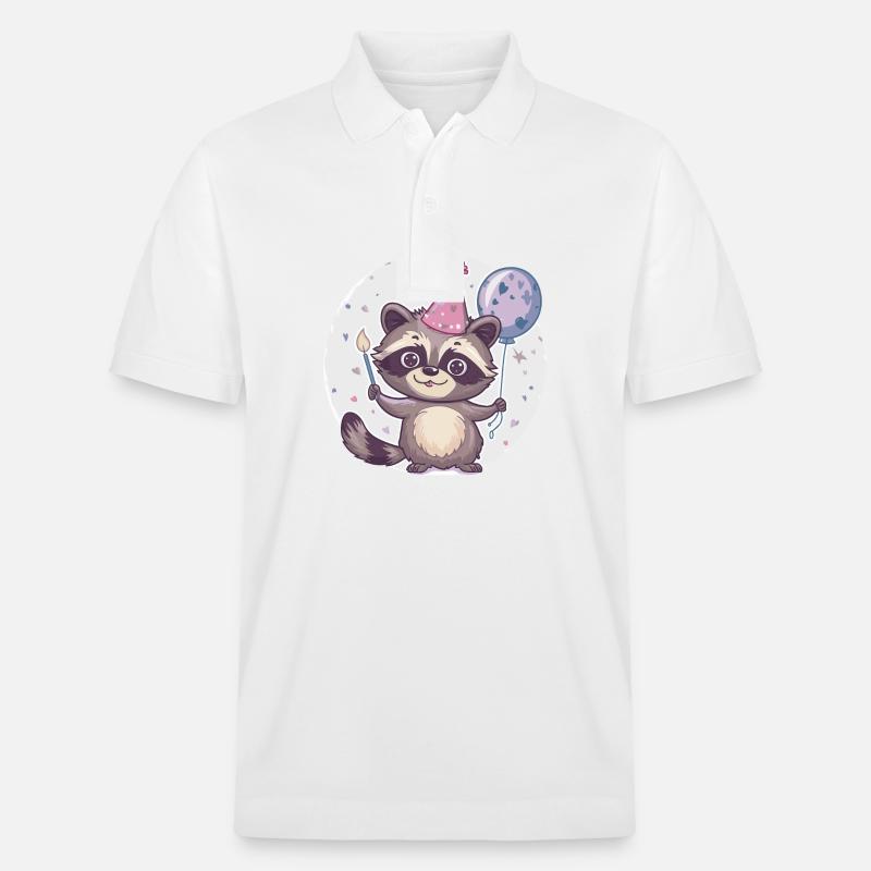 Raton laveur anniversaire bébé - Polo PREPSTER bio Stanley/Stella Unisexe - blanc