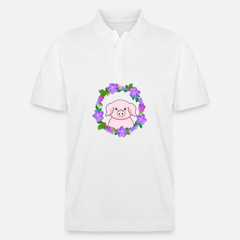 Cochon rose mignon - Polo PREPSTER bio Stanley/Stella Unisexe - blanc